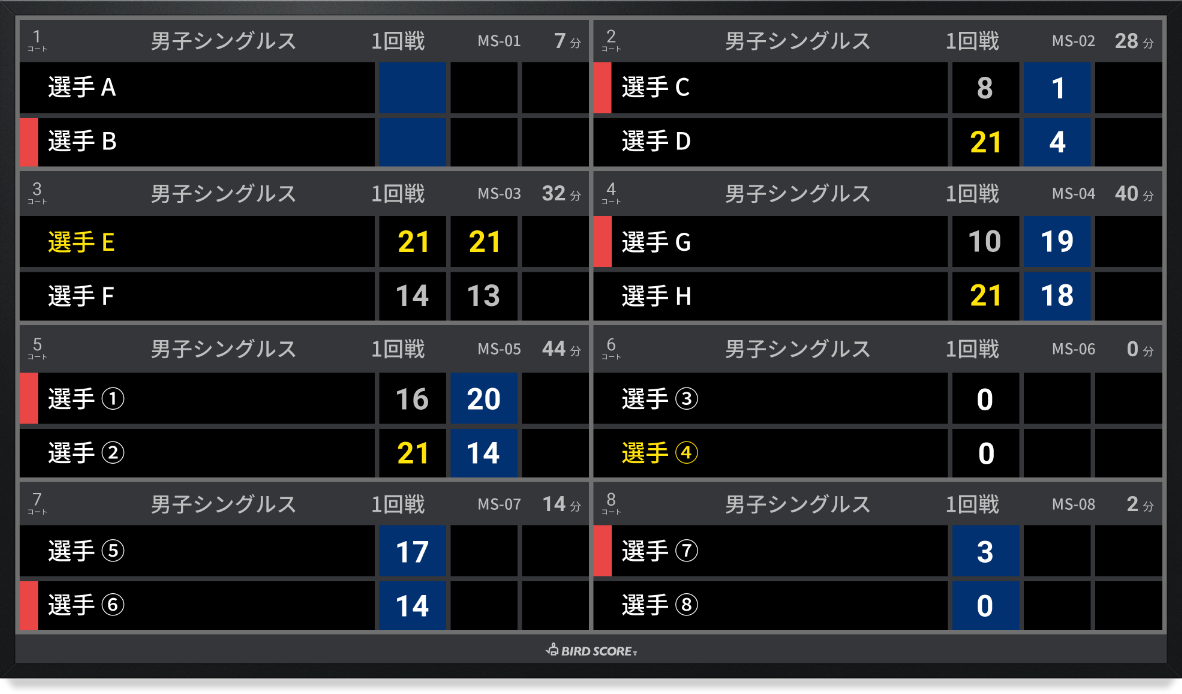 入力されたバドミントンのスコアは即座にウェブサイトに反映され共有できる